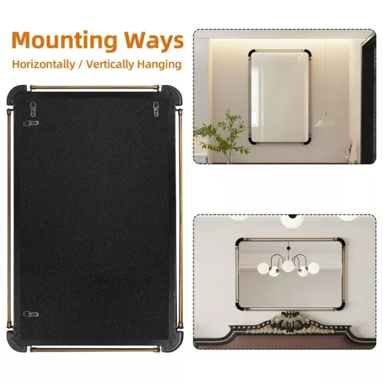 Wisfor Wall Bathroom Mirror Antique Frame for Living Room HD Antioxidant Glass {2}