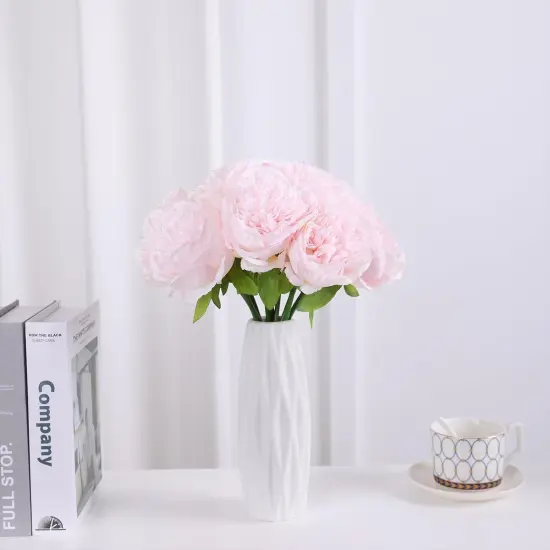 10Heads Artificial Peony Silk Flowers for Home, Wedding, and Party Decor Pure white {6}