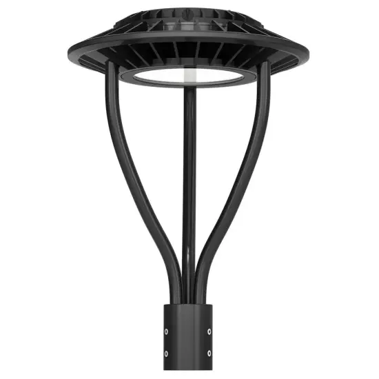 80W Led Post Top Light with Photocell Parking Lot Street Yard Circular Pole Lamp {1}