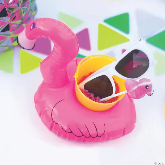 24 Pack: Inflatable Floating Pink Flamingo Vinyl Coasters {4}