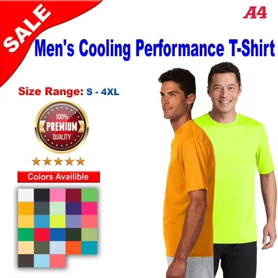 A4&reg; Men's Cooling Performance Crewneck Short Sleeve T-Shirt Gold {2}