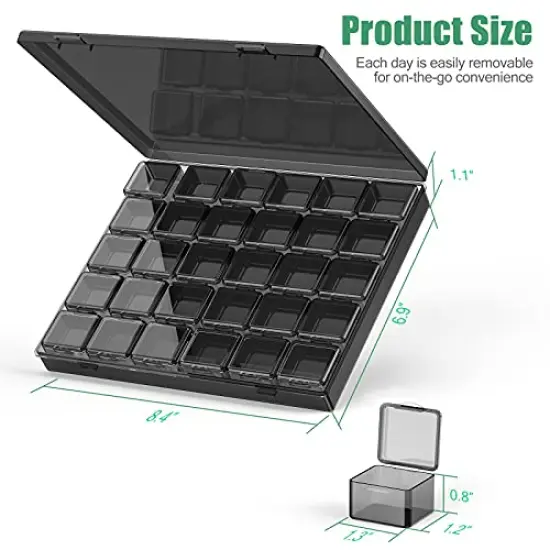 30 Pack Plastic Stackable Organizer Container with Lids, Mini Containers for Beads, Glitter, Slime, Paint or Seed Storage - Black (Black) {1}