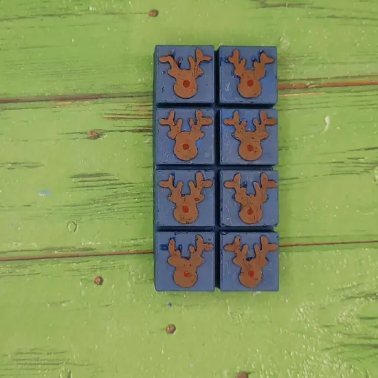 Reindeer Head Wax Melt Snap Bar Silicone Mold {2}