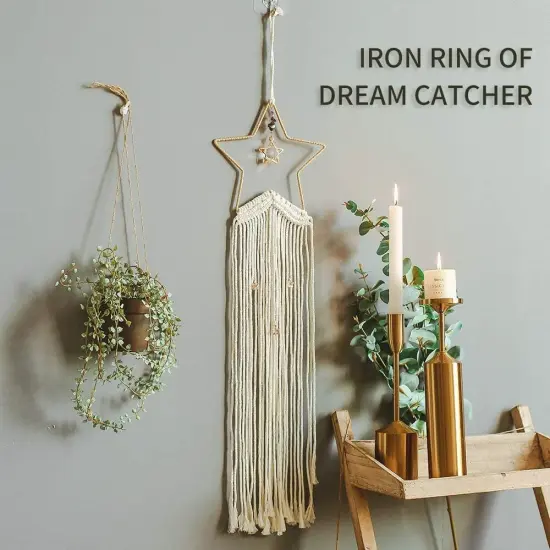 20 Pcs Moon Star Dream Catcher Metal Hoop Rings Circle Macrame for DIY Craft Dream Catcher Making Home Wall Hanging Projects Wreath Decoration {6}