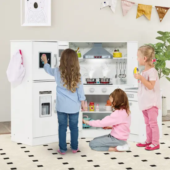 Kids Corner Pretend Kitchen Playset With Separated Washing Basin Coffee {7}