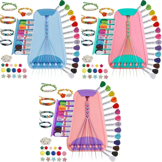 Friendship Bracelet Making Kit - Arts & Crafts Gift for Kids Ages 6-12 Pink/cyan {5}