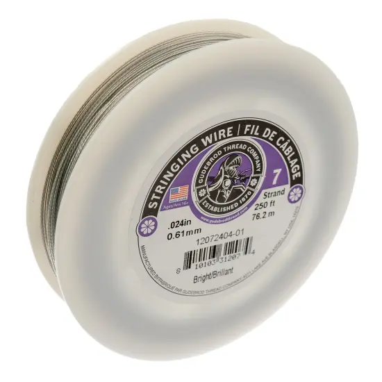 Gudebrod 0.024" 7-Strand Stainless Steel Jewelry Wire | Made in USA {1}