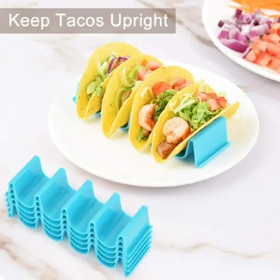 4-Piece Wave Shape Taco Holder Set - Durable Hard Rack Stand for Mexican Cooking {2}