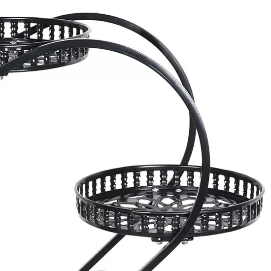 6 Pots Heart Shaped Metal Plant Stand Flower Stand Holder Shelf Indoor Garden {3}