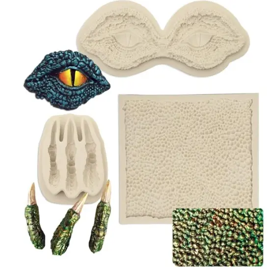 Dinosaur bundle silicone molds 3 pc {2}