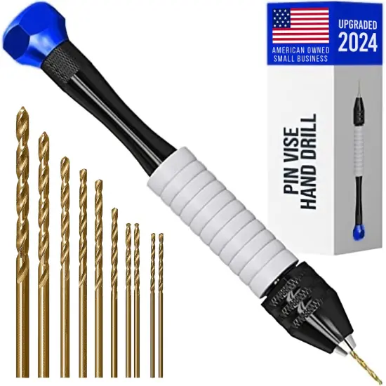 Manual Craft Drill Sharp HSS Micro Mini Twist Drill Bits Set, Small Rotary Tools for Wood, Plastic, Miniature - Blue {2}