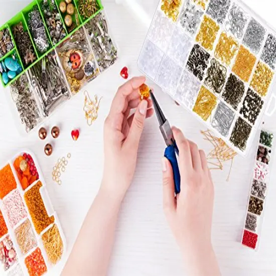 2400 Pieces Earring Making Supplies Kit with 24 Style Earring Hooks, Earring Backs, Earrings Posts and Earring Making Findings for Adult {3}