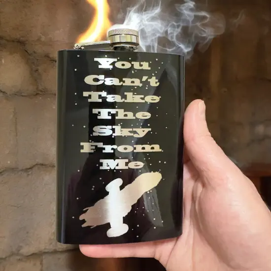 8oz BLACK You Can't Take the Sky From Me Flask {5}