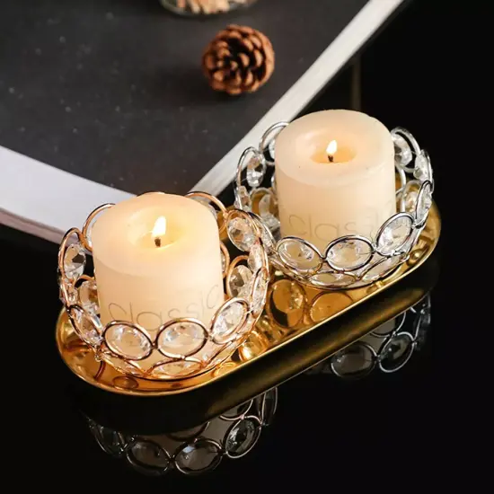 Crystal Candle Holder Silver {3}