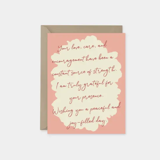 Dusty Rose Flower Silhouette Card with {2}