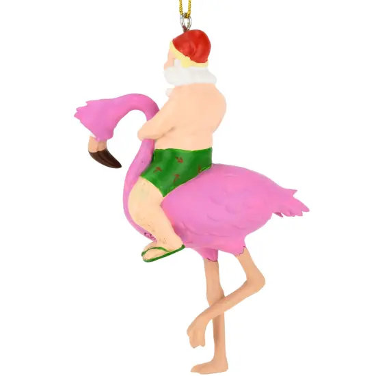 Tree Buddees Santa Riding a Pink Flamingo Tropical Christmas Ornament Decoration {3}