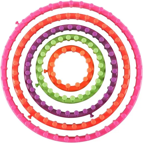 round Knitting Looms Set - Set of 5 Plastic Looms Knitting with 1 Knitting Yarn Loom Needle and 1 Plastic Loom Pick {4}
