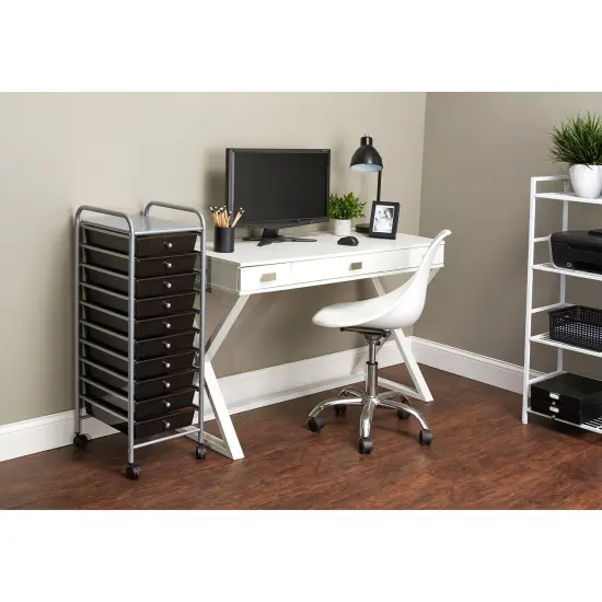 10-Drawer Rolling Cart, Smoke {2}