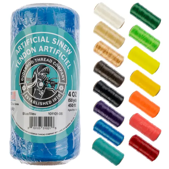 Gudebrod 70lb. 5-Ply Artificial Sinew Thread, 150yd. | Made in USA Blue {1}