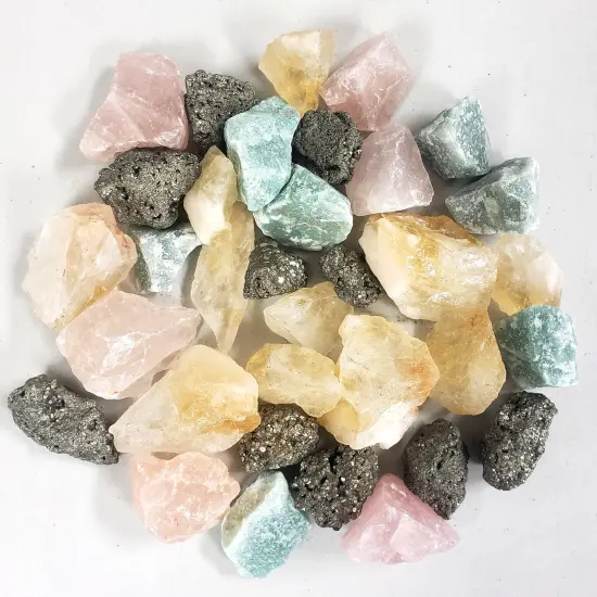 Love & Abundance Medley - Pyrite, Rose Quartz, Citrine, Aventurine Crystals Medley {3}