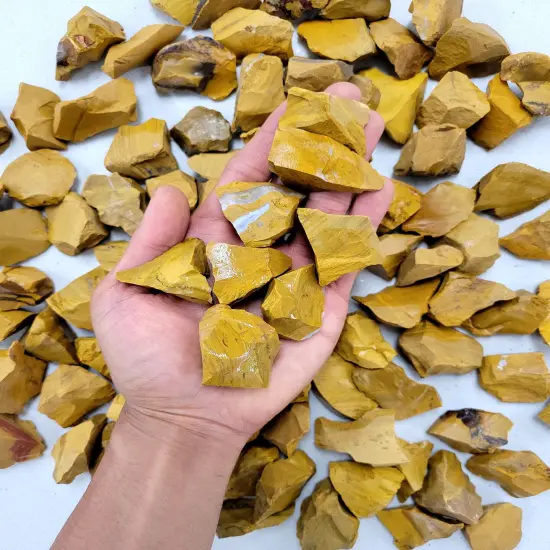 Yellow Jasper Crystals Brazil - Rough Stones Bulk {1}
