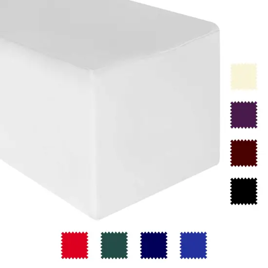 Lann's Linens - Premium Fitted Tablecloth for Rectangular Table - Wedding / Banquet / Trade Show - Polyester Cloth Fabric Cover {5}