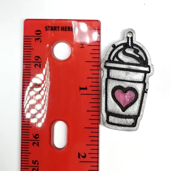 Cold Coffee with Heart Dangle Silicone Mold 1.5in(C1) {3}