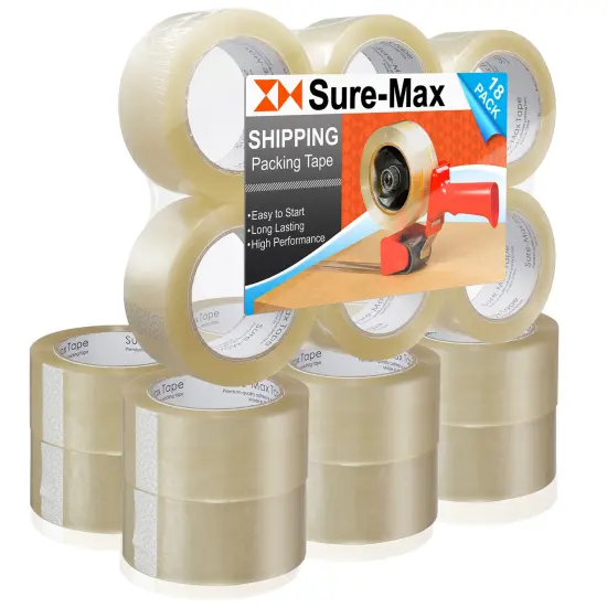 Sure-Max Premium Carton Packing Tape 1.8 mil 330 Feet (110 yards) - Clear {1}