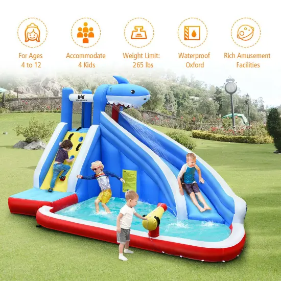 Costway Inflatable Water Slide Animal Shaped Bounce House Castle Splash Water Pool without Blower {4}