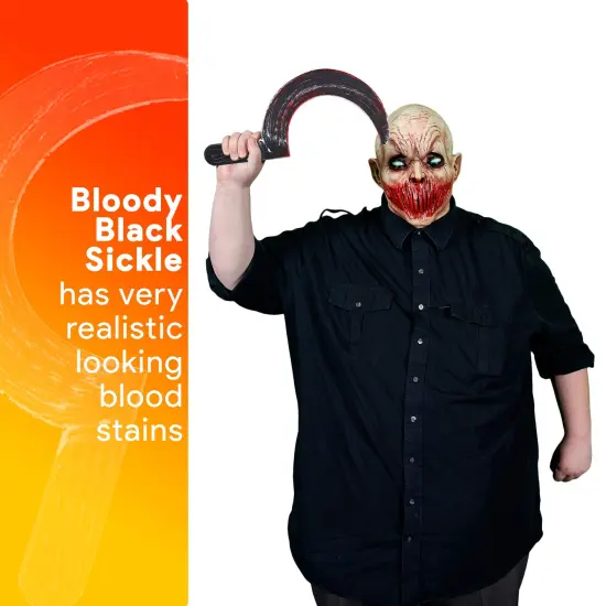 Bloody Sickle Weapon Prop - Fake Zombie Costume Accessories Bloody Weapons Knife Props {2}