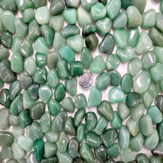 Bulk Tumbled Green Aventurine Crystals - Size SMALL - 1/2 inch to 1 inch {3}