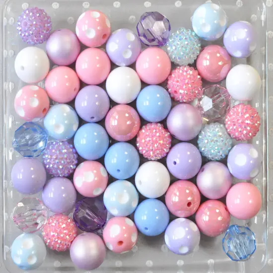 20mm Pastel Dream acrylic bubblegum bead mix {2}