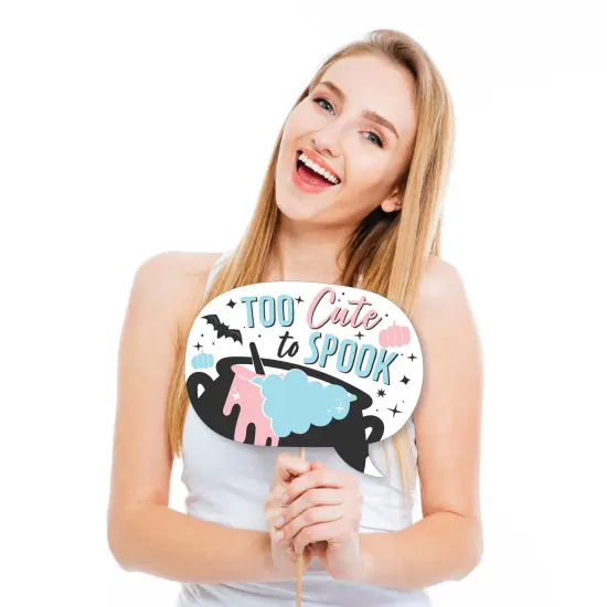 Big Dot of Happiness Funny Boo-y or Ghoul - Halloween Gender Reveal Party Photo Booth Props Kit - 10 Piece {3}