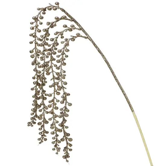 36" Champagne Glitter Dropping Berry Rain Spray - Christmas Holiday Decoration {1}