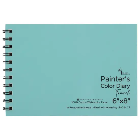 HG Art Concepts Travel Size Painters Color Diary 5 Pack - 6x8" Spiral-Bound Acid-Free Color Swatch Book with 10 Pages for Traveling Artists {7}