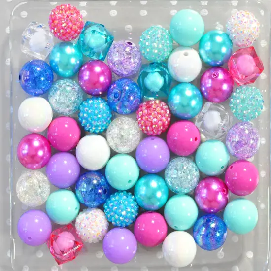 20mm Froze acrylic bubblegum bead mix {2}