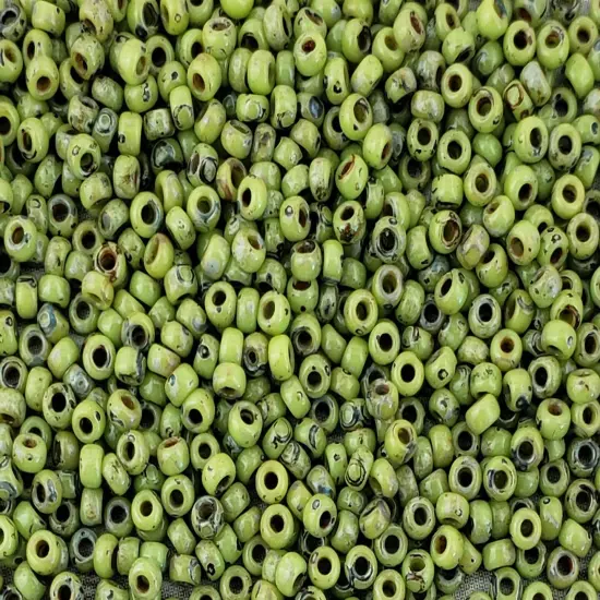 Opaque Chartreuse Picasso Miyuki Seed Beads {1}