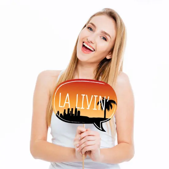 Big Dot of Happiness LA Livin' - Hollywood California Party Booth Props Kit - 20 Count {4}