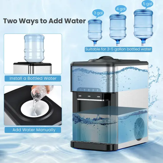 Costway 3-in-1 Water Cooler Dispenser with Built-in Ice Maker w/ 3 Temperature Settings {6}