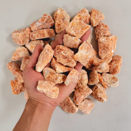 Orange Calcite Crystals - Rough Stones Bulk {1}