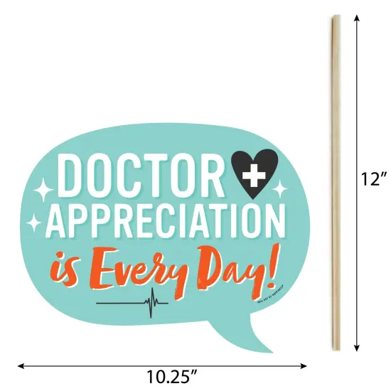 Big Dot of Happiness Funny Thank You Doctors - Doctor Appreciation Week Photo Booth Props Kit - 10 Piece {6}