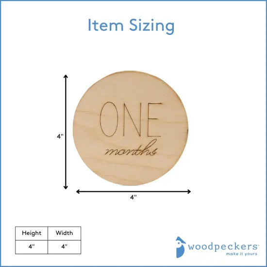 Baby Monthly Milestone Wooden Circles, Set of 13 Photo Props | Woodpeckers {4}