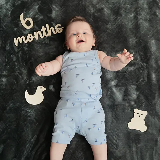 Baby Monthly Milestone Cards, Wooden Number Set of 22 Photo Props | Woodpeckers {4}