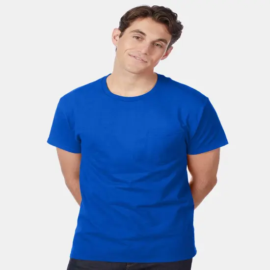 Hanes&reg; Authentic Pocket T-Shirt Deep Royal {6}