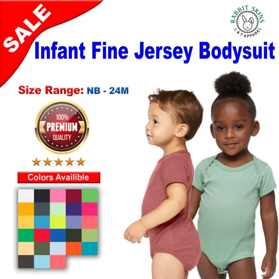 Rabbit Skins&reg; Infant Fine Jersey Bodysuit - 4424 Sha Stripe {3}