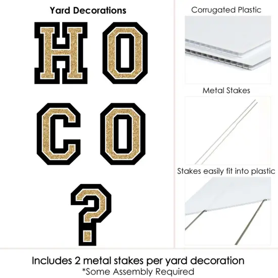 Big Dot of Happiness Hoco Dance Proposal - Yard Sign Outdoor Lawn Decorations - Homecoming Proposal Yard Signs - HOCO {6}