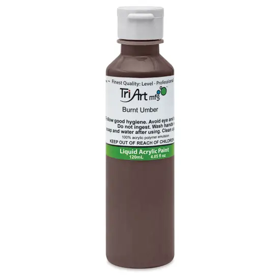 Tri-Art Liquid Artist Acrylics - Burnt Umber, 120 ml bottle {1}