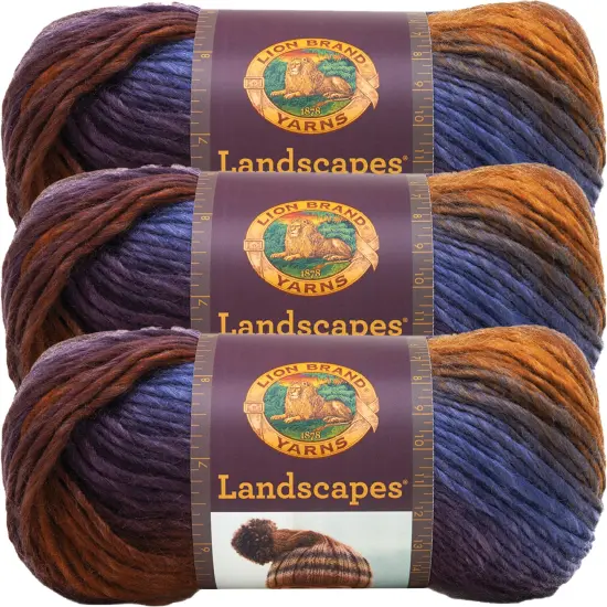 (3 Pack) Lion Brand Landscapes Yarn - Mountain Range {1}