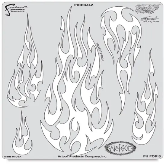 Iwata Artool Freehand Template - Flame-O-Rama 2 Fire Balz {1}