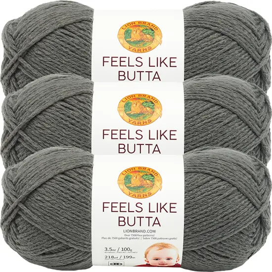 (3 Pack) Lion Brand Yarn Feels Like Butta Yarn, Charcoal {1}